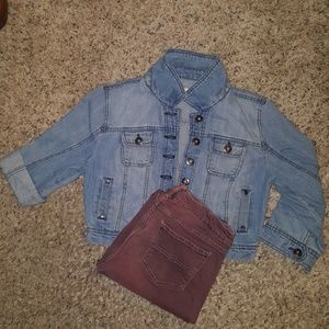 Crop top jean jacket